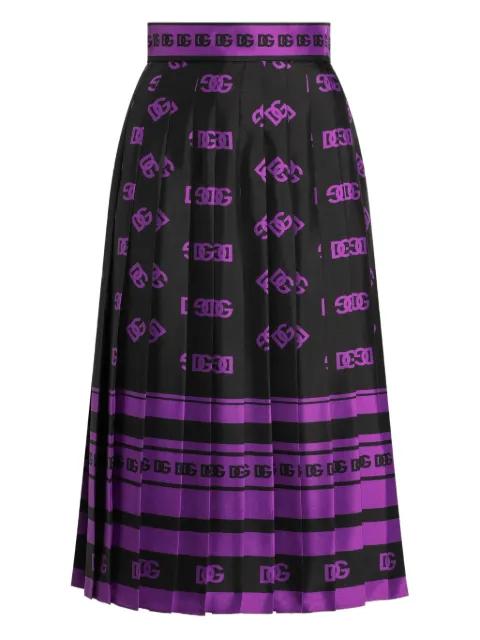 DNA pleated midi skirt by DOLCE&GABBANA