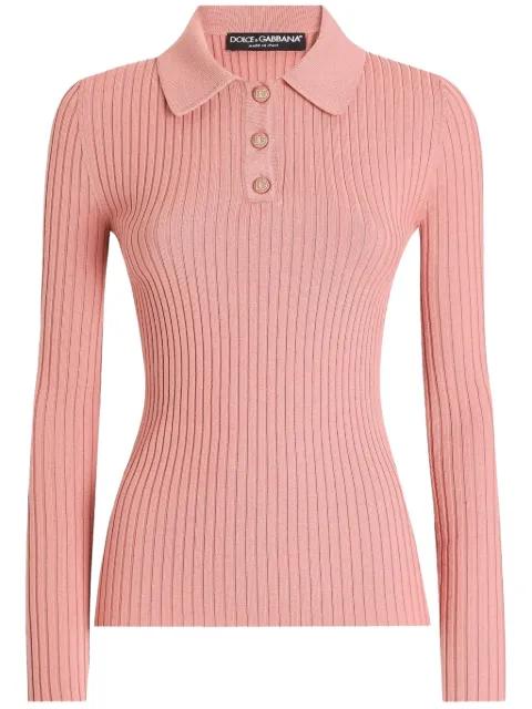 DNA ribbed polo top by DOLCE&GABBANA