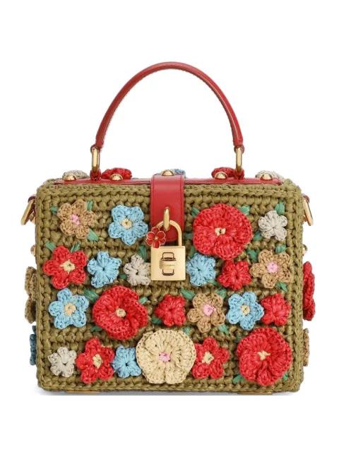 Dolce Box raffia crochet handbag by DOLCE&GABBANA