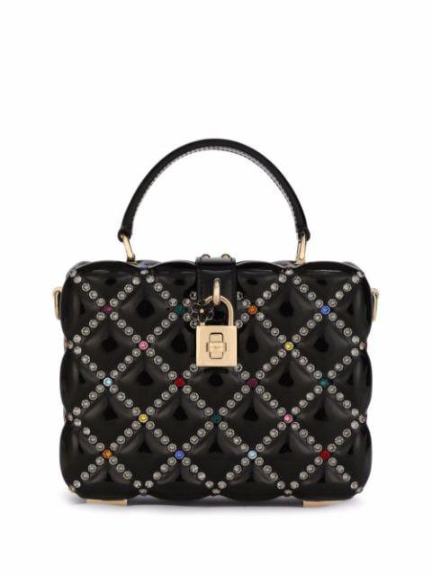 Dolce Box rhinestone-embellished top-handle bag by DOLCE&GABBANA