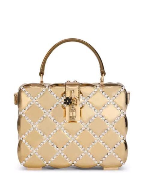 Dolce Box rhinestone-embellished top-handle bag by DOLCE&GABBANA