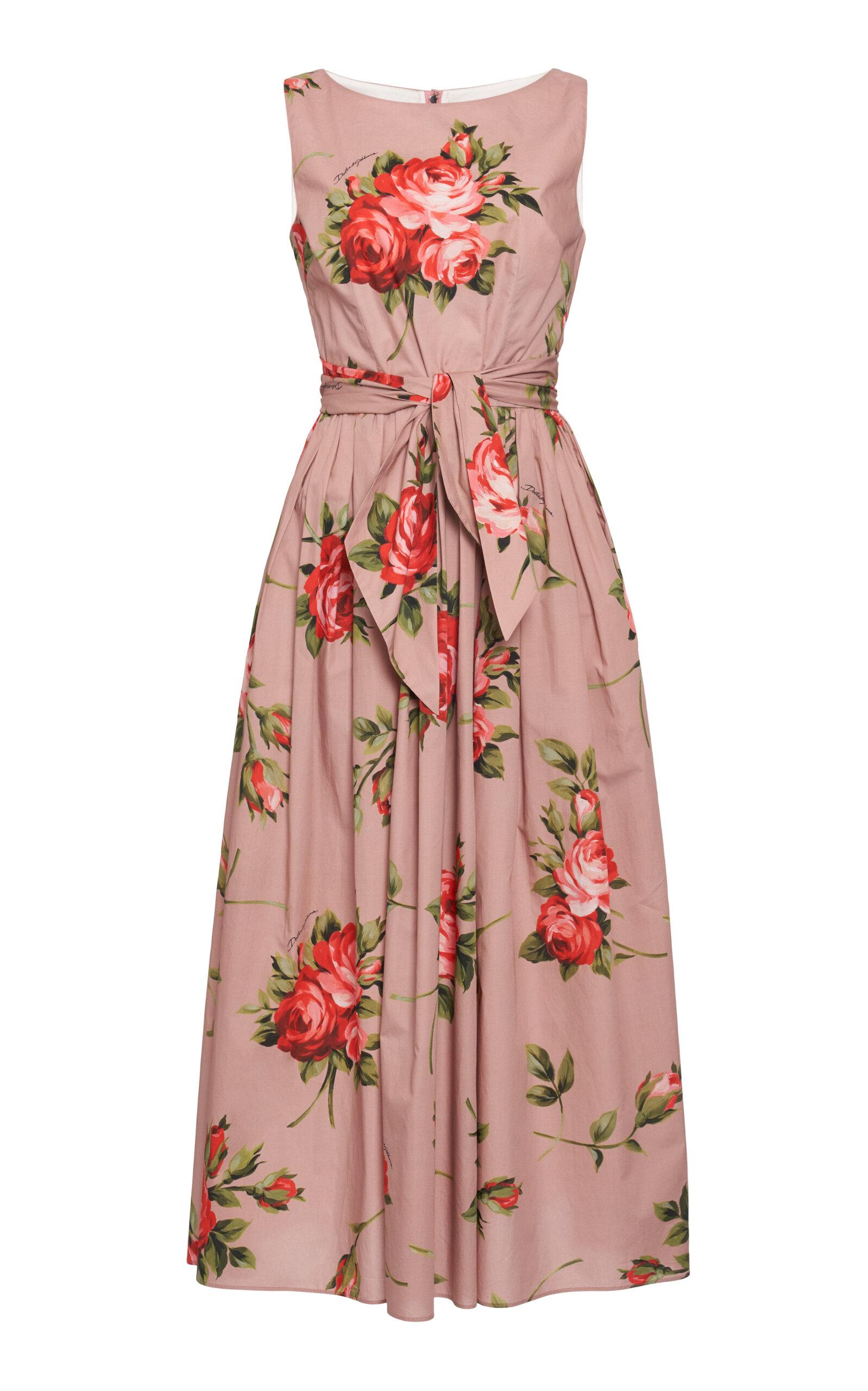 Dolce & Gabbana Bouquet-Print Cotton Midi Dress - Moda Operandi by DOLCE&GABBANA