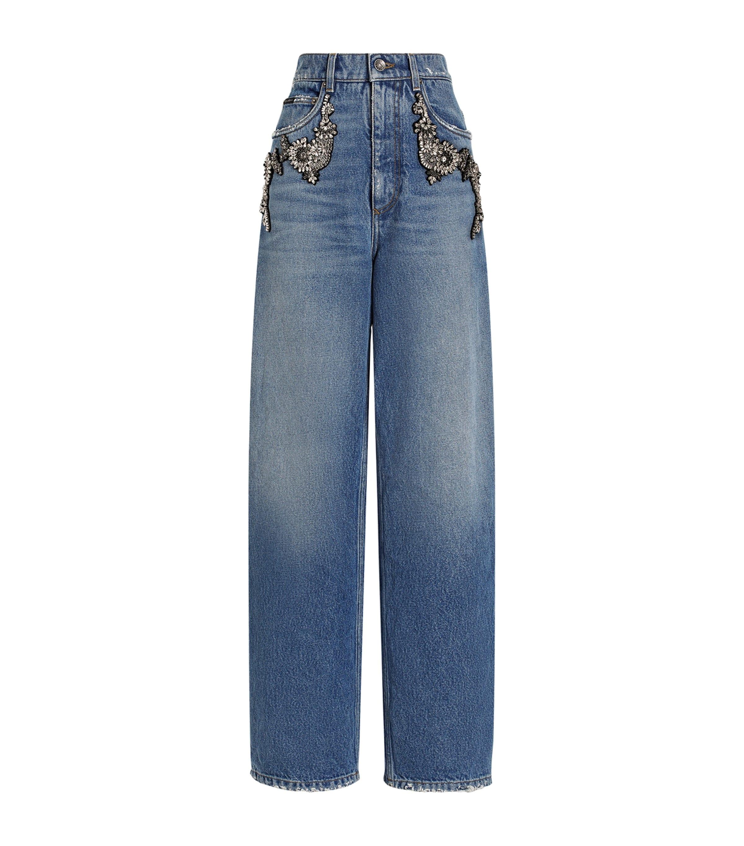 Dolce & Gabbana Embellished Wide-Leg Trousers by DOLCE&GABBANA