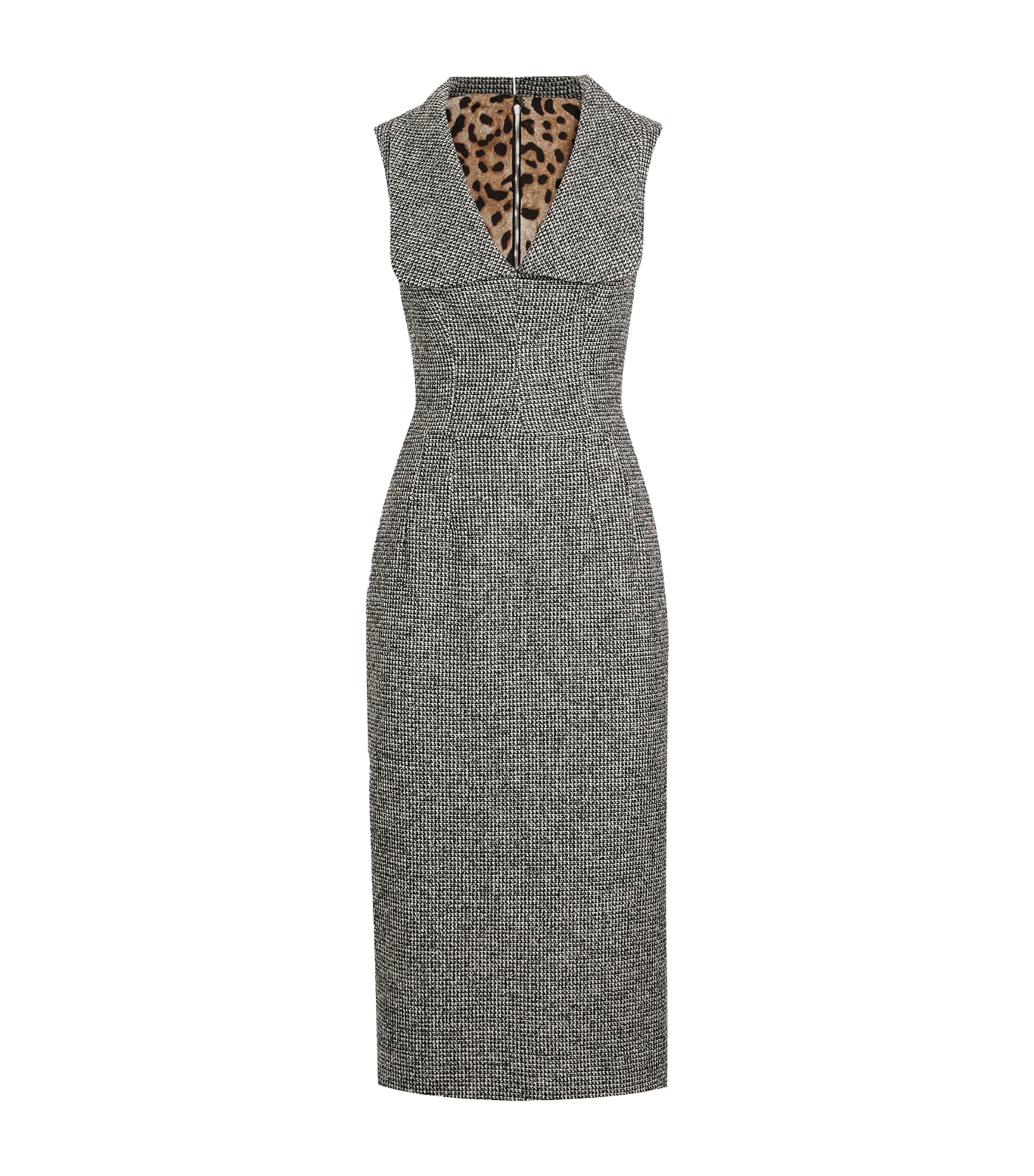 Dolce & Gabbana Wool Houndstooth Midi Dress by DOLCE&GABBANA Dolce & Gabbana Wool Houndstooth Midi Dress by DOLCE&GABBANA