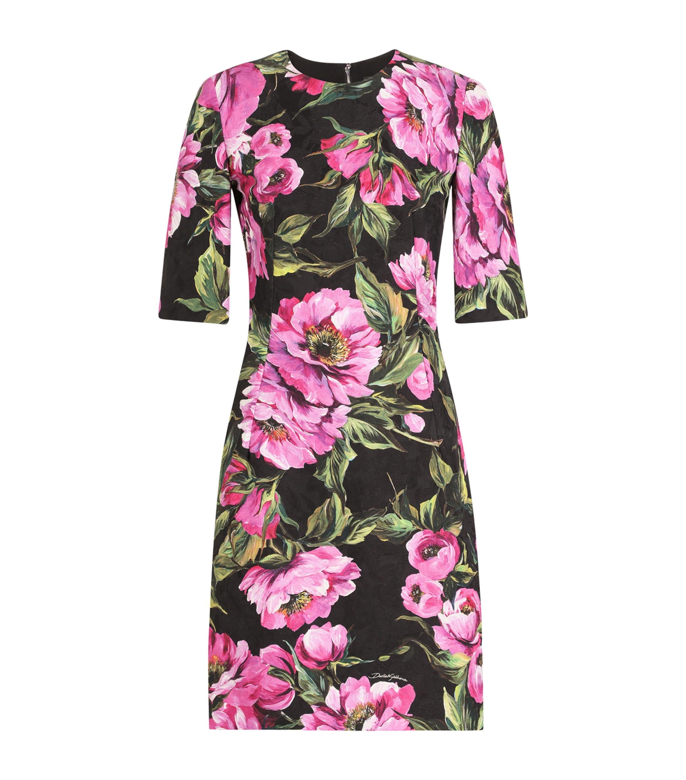 Dolce&Gabbana Cotton-Blend Floral Mini Dress by DOLCE&GABBANA