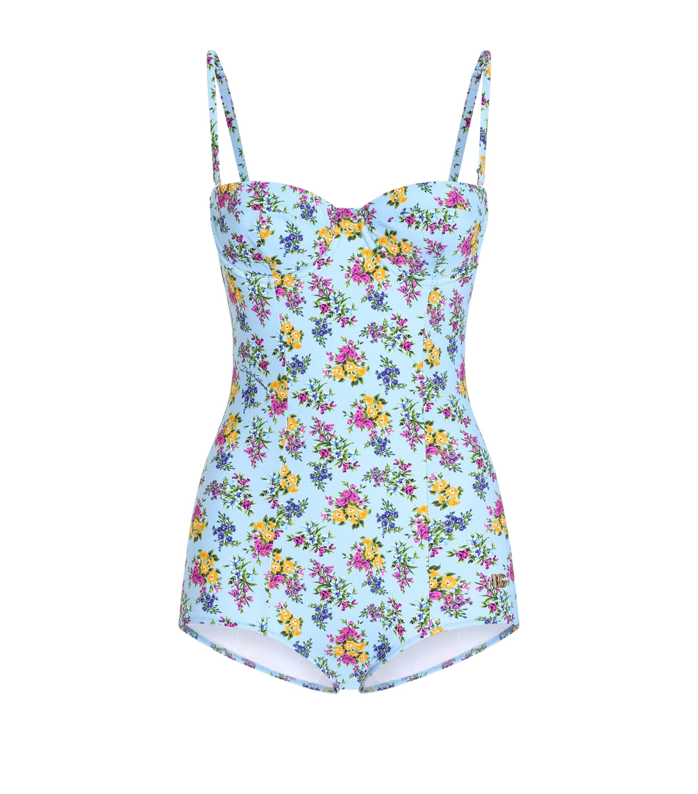 Dolce&Gabbana Floral Balconette Underwired Swimsuit by DOLCE&GABBANA