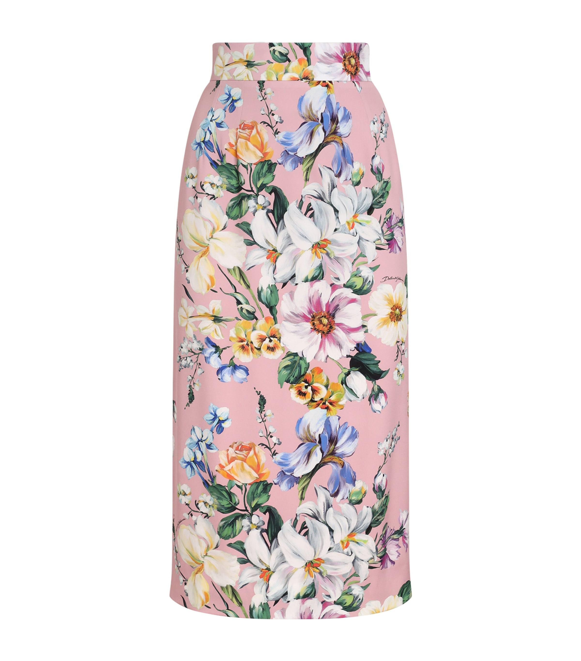 Dolce&Gabbana Floral Midi Skirt by DOLCE&GABBANA