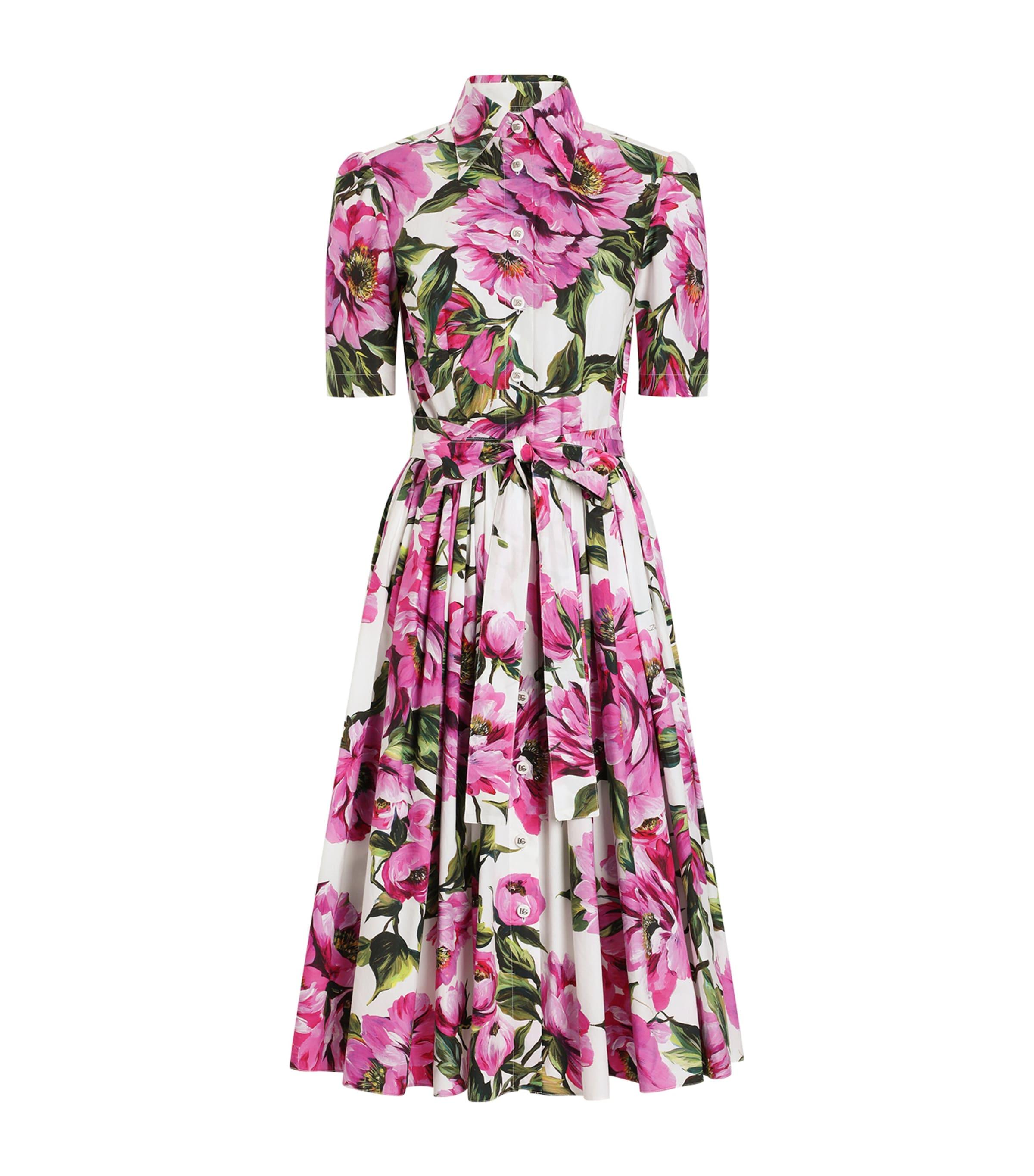 Dolce&Gabbana Floral Print Midi Shirt Dress by DOLCE&GABBANA