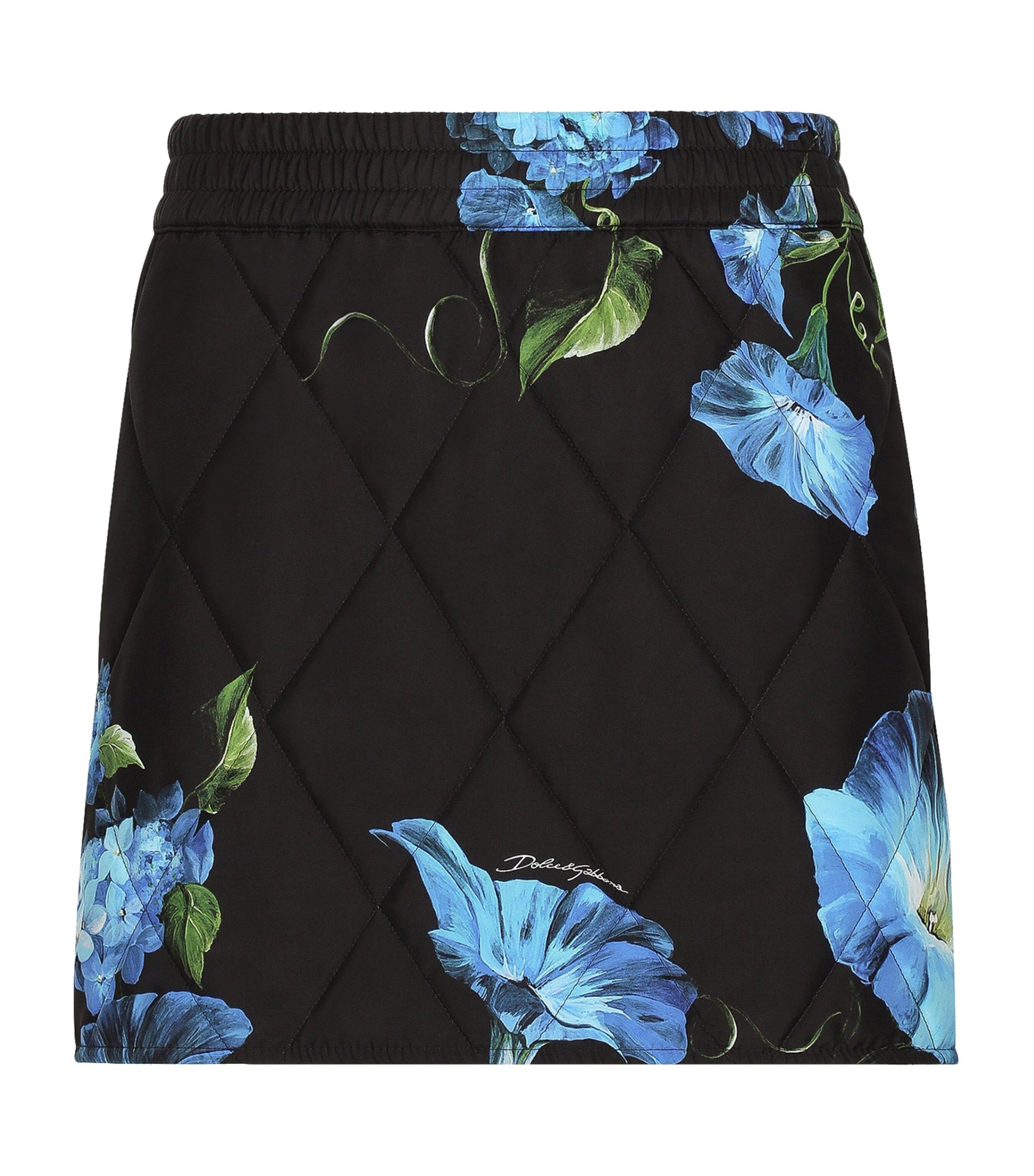 Dolce&Gabbana Floral Quilted Mini Skirt by DOLCE&GABBANA