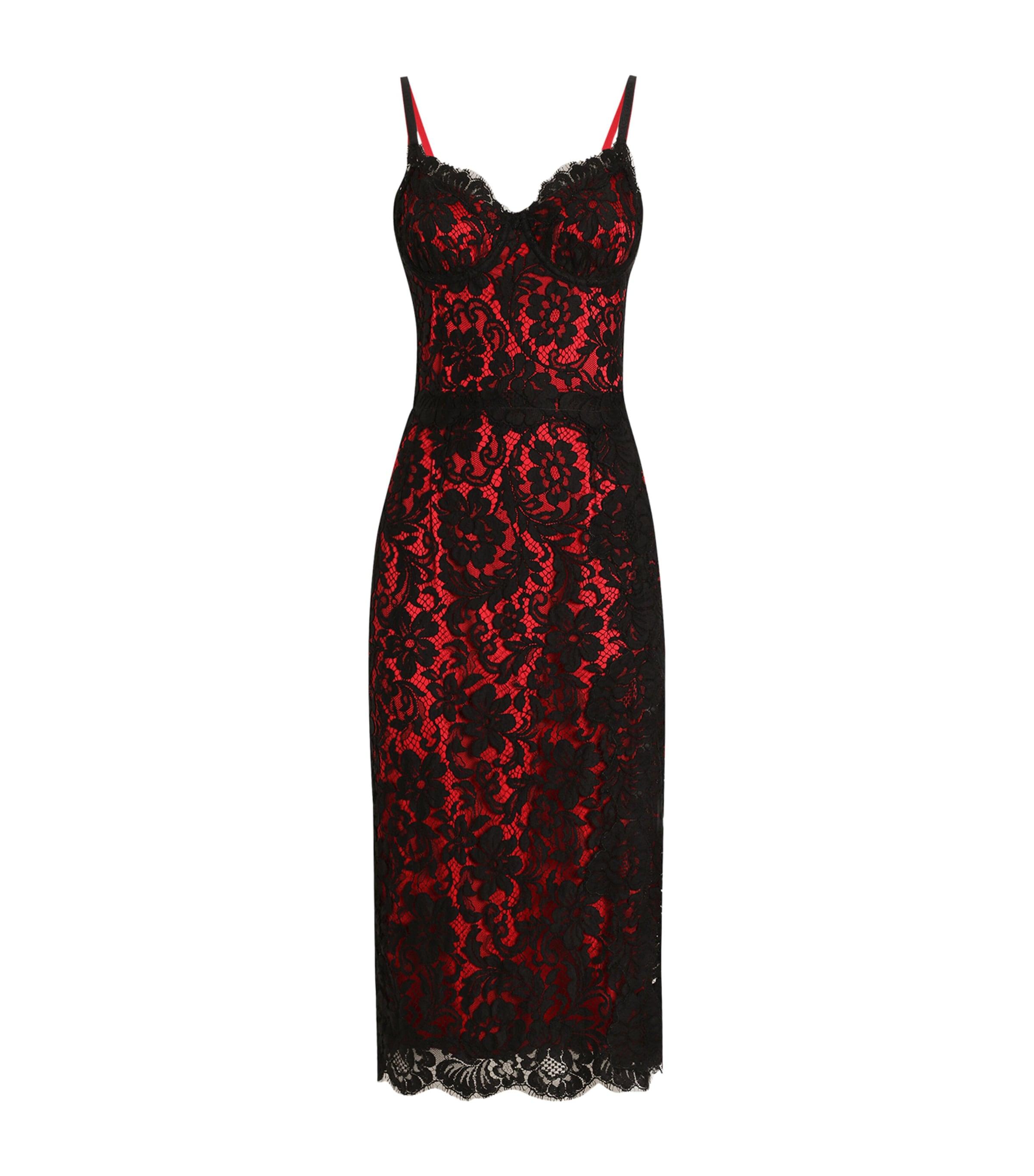 Dolce&Gabbana Lace Contrast Slip Dress by DOLCE&GABBANA