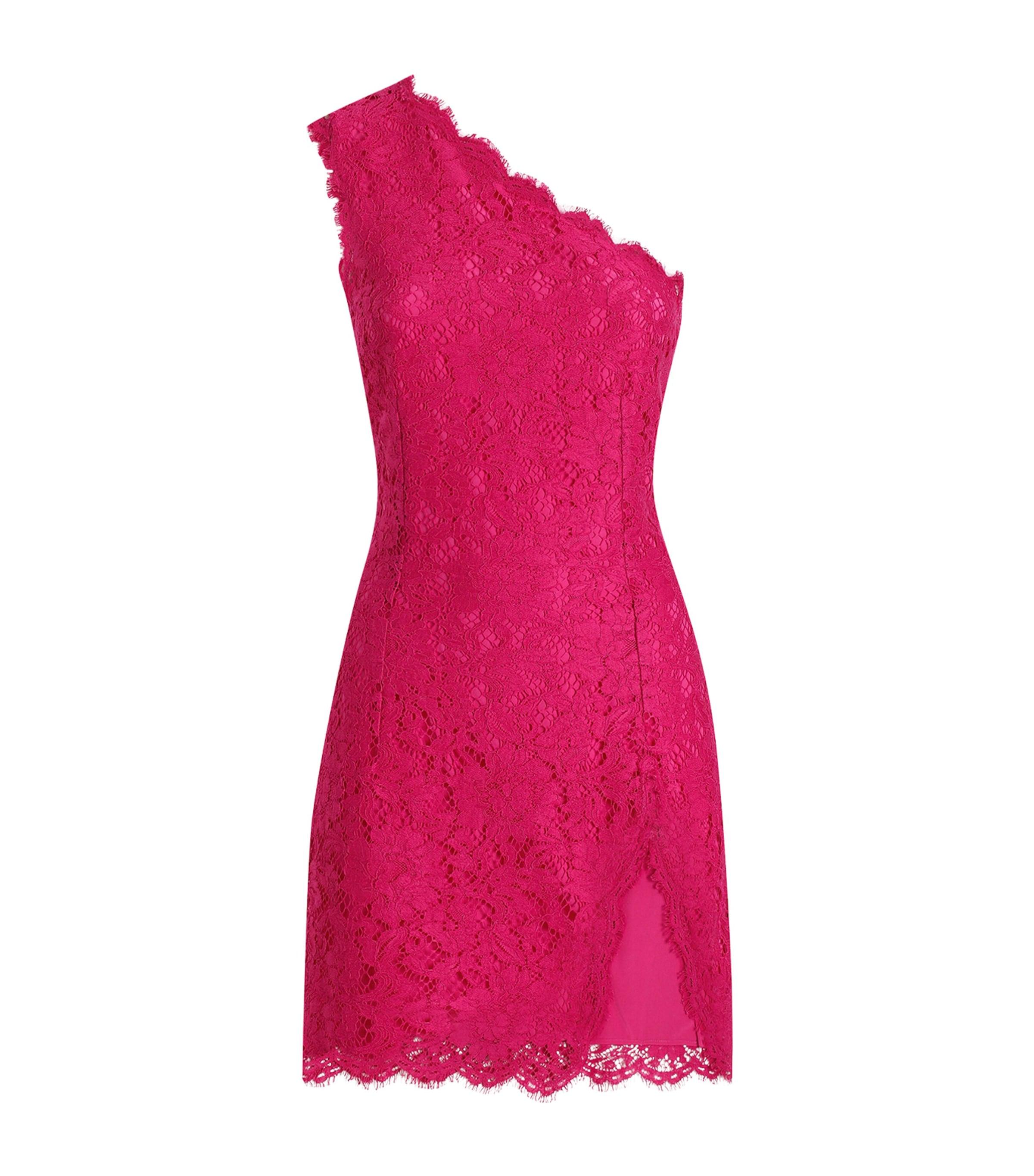Dolce&Gabbana Lace One-Shoulder Mini Dress by DOLCE&GABBANA