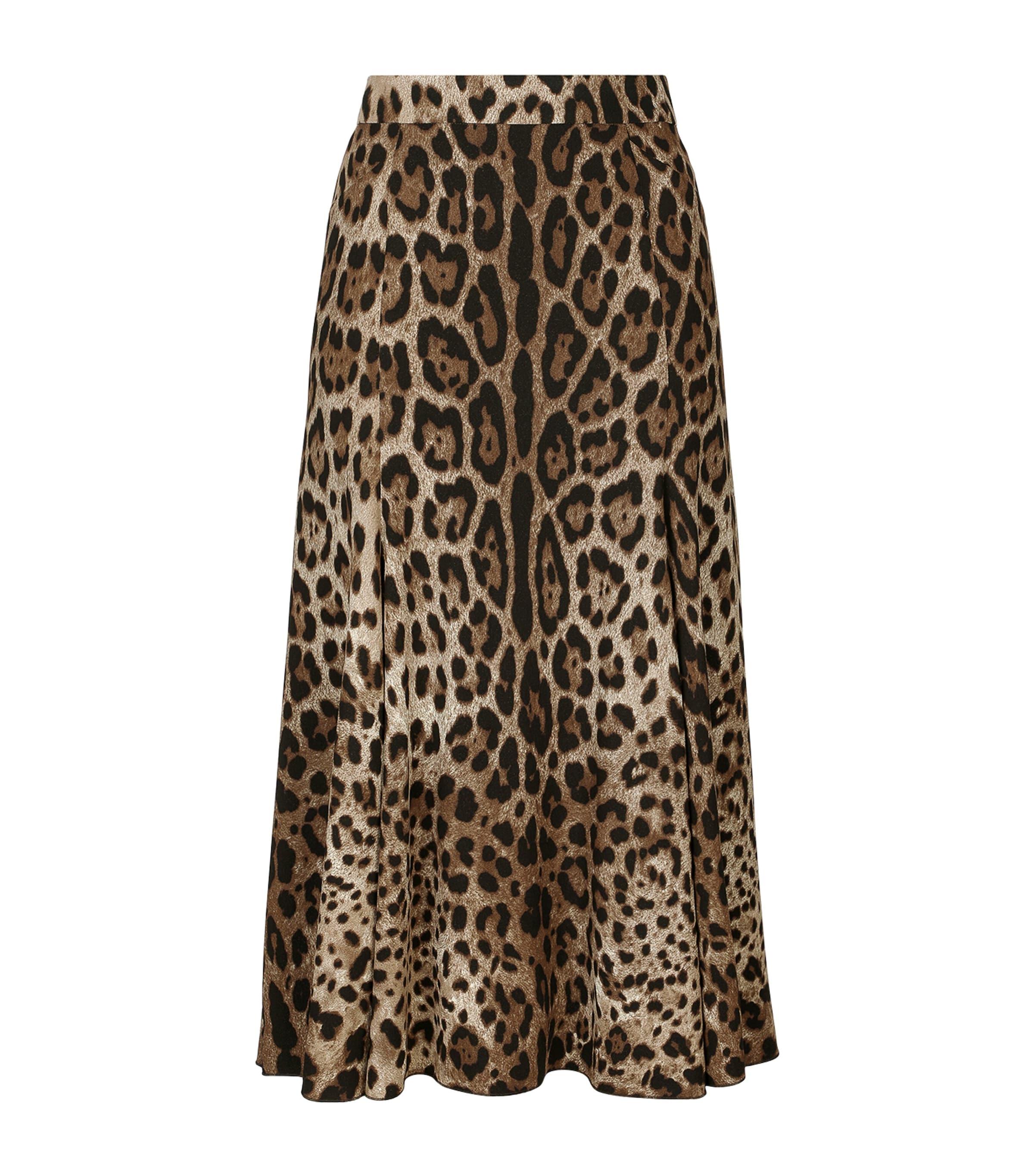 Dolce&Gabbana Leopard Print Midi Skirt by DOLCE&GABBANA