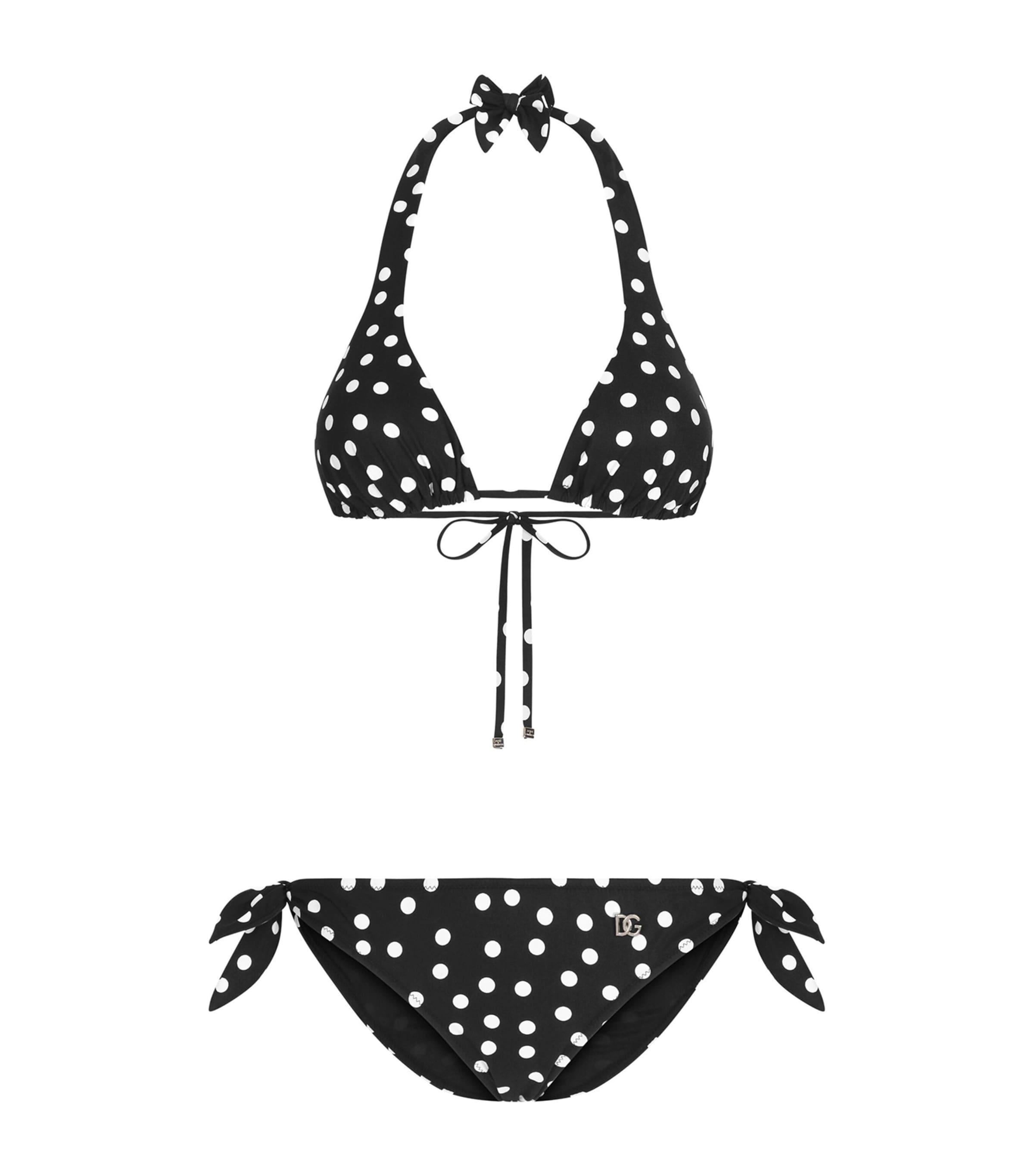 Dolce&Gabbana Polka-Dot DG Logo Bikini by DOLCE&GABBANA