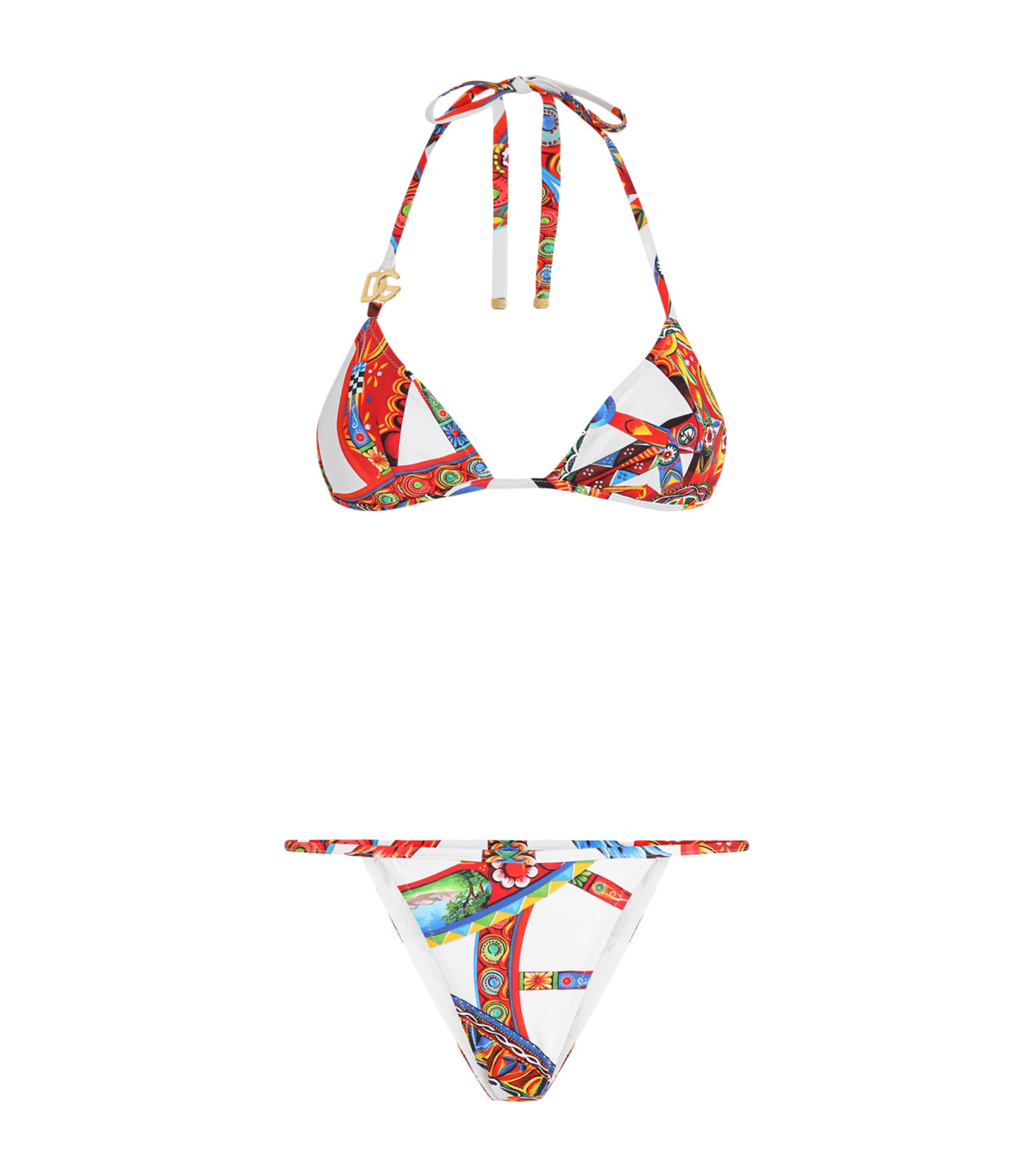Dolce&Gabbana Printed Triangle Bikini by DOLCE&GABBANA