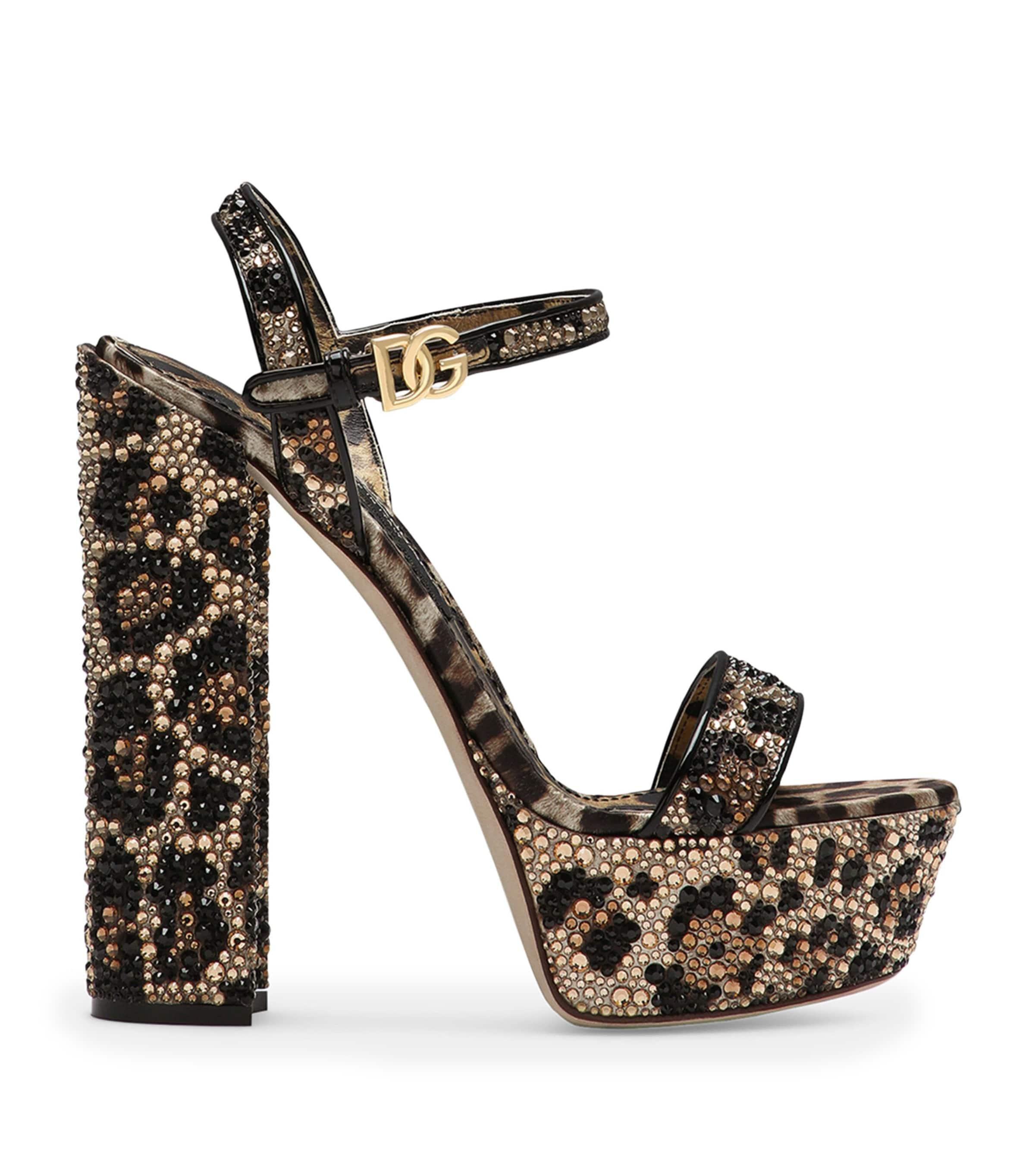Dolce&Gabbana Rhinestone-Embellished Platform Sandals 105 by DOLCE&GABBANA