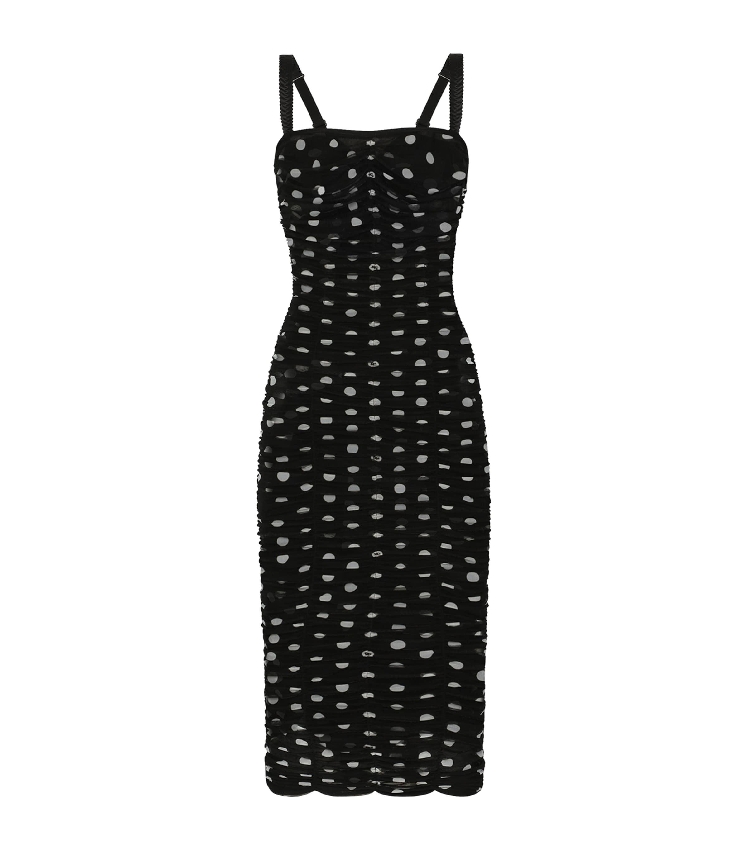 Dolce&Gabbana Ruched Polka-Dot Dress by DOLCE&GABBANA