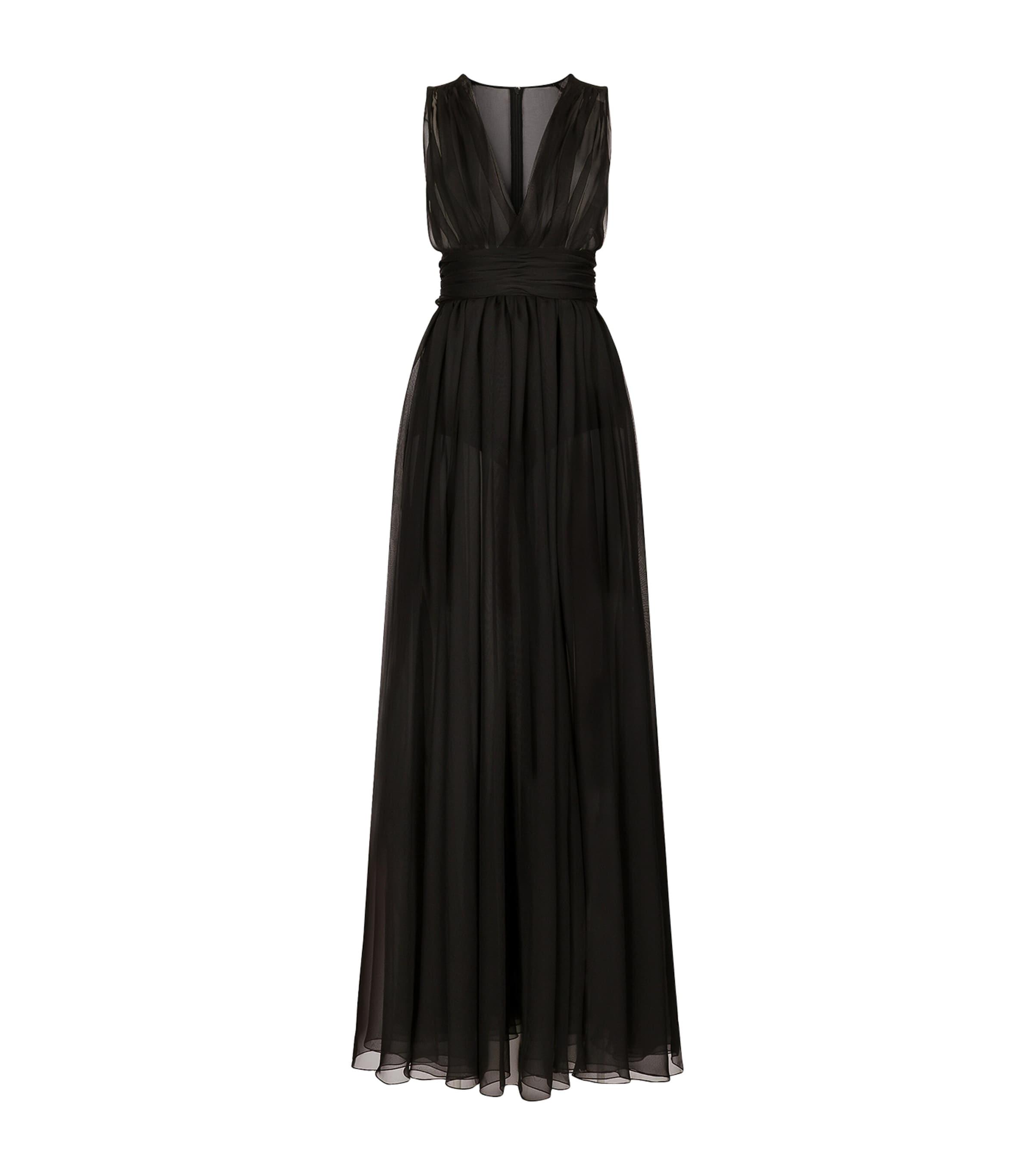 Dolce&Gabbana Ruched V-Neck Gown by DOLCE&GABBANA