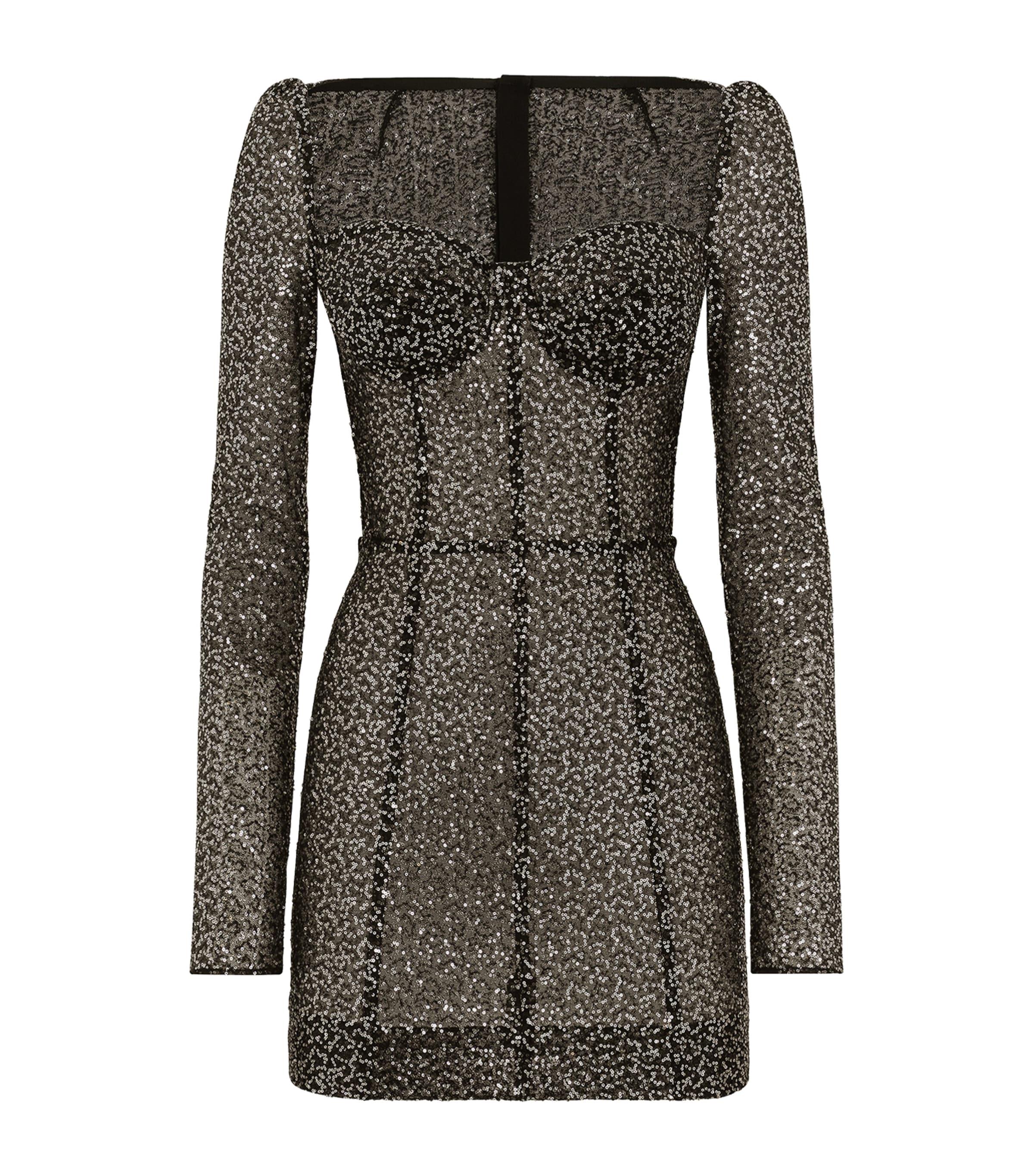 Dolce&Gabbana Sequin-Embellished Corset Mini Dress by DOLCE&GABBANA