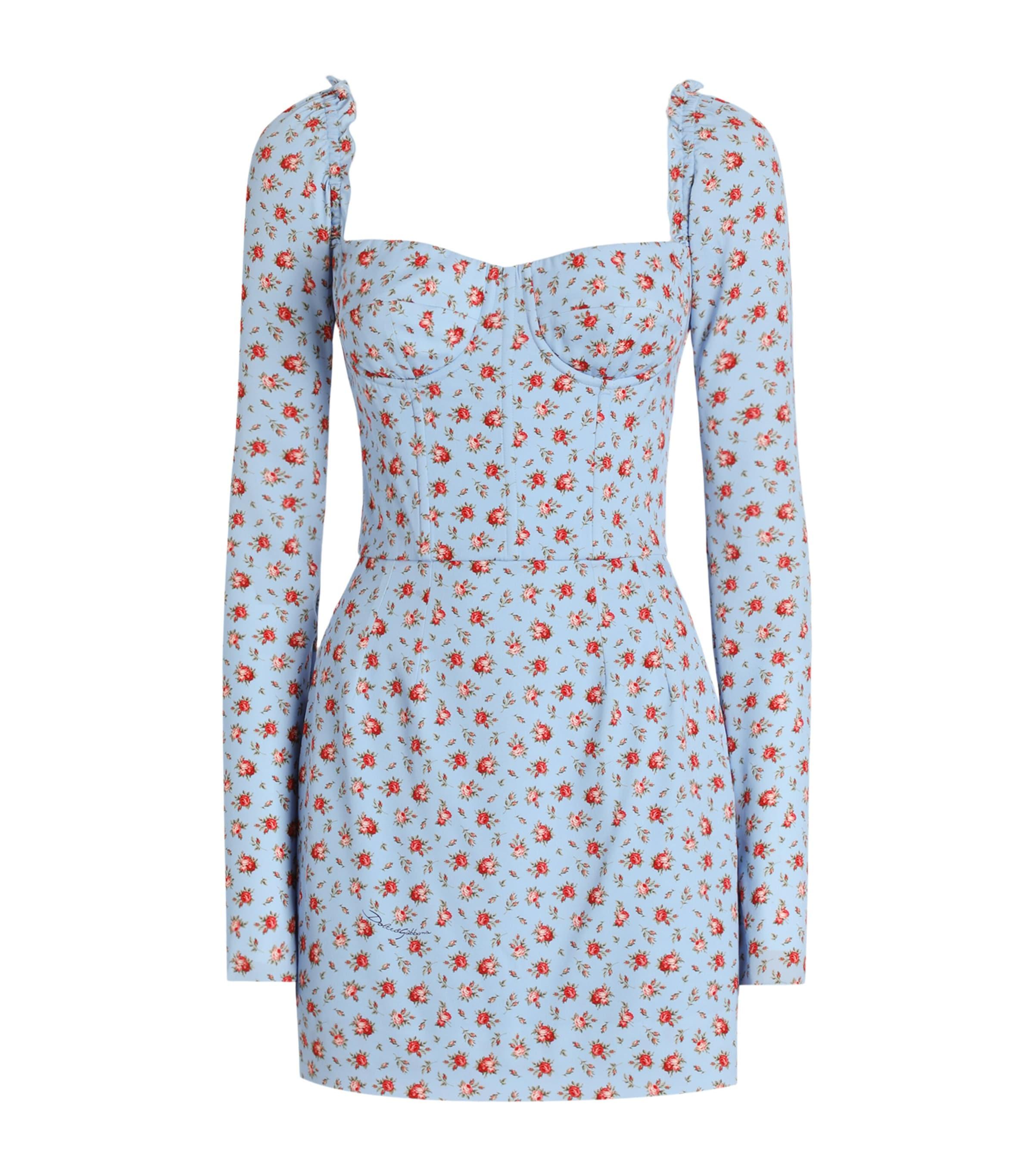 Dolce&Gabbana Silk-Blend Floral Mini Dress by DOLCE&GABBANA