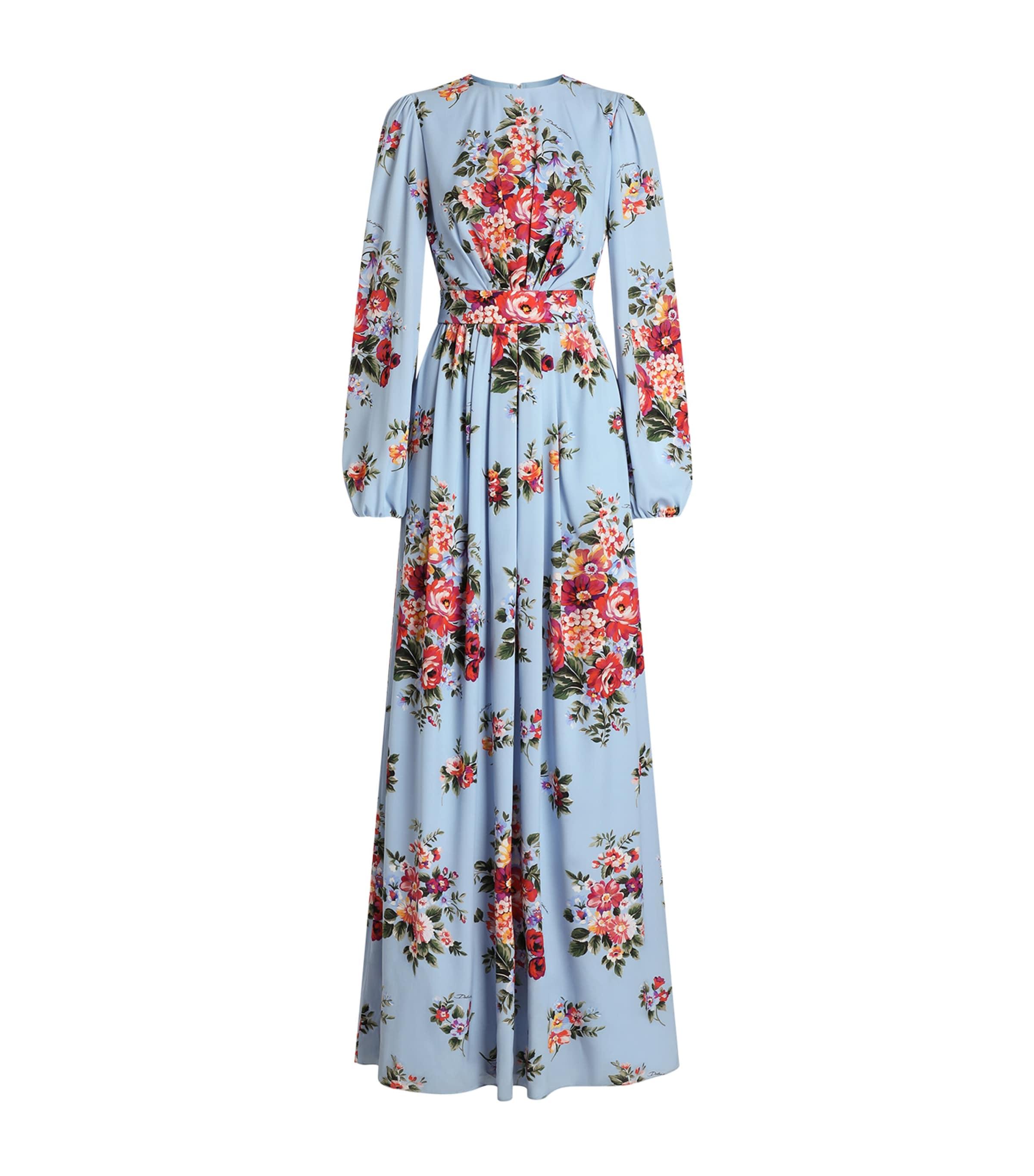 Dolce&Gabbana Silk Bouquet Print Maxi Dress by DOLCE&GABBANA