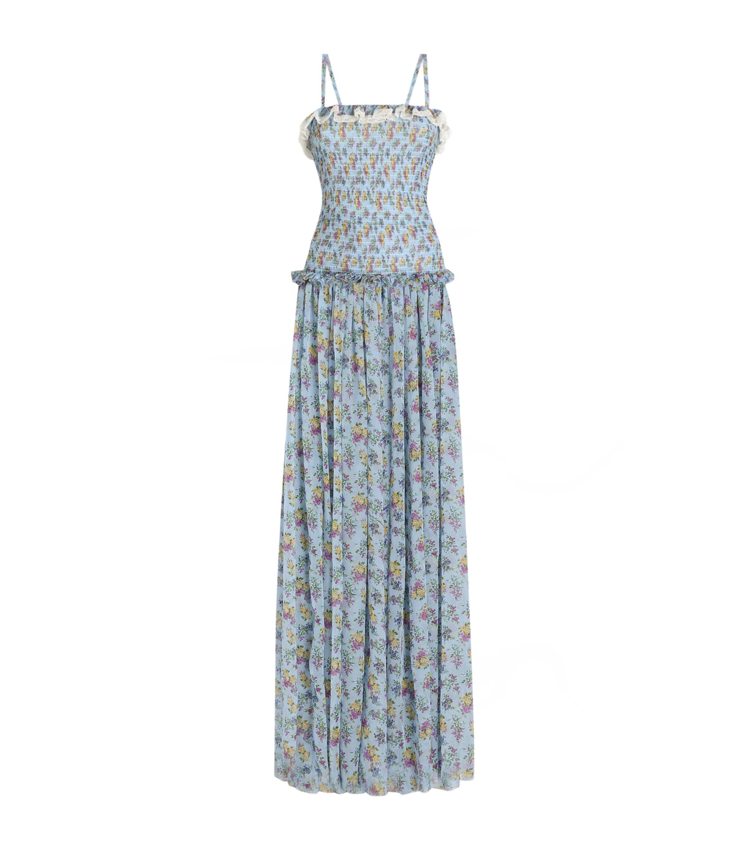 Dolce&Gabbana Silk-Cotton Shirred Floral Maxi Dress by DOLCE&GABBANA