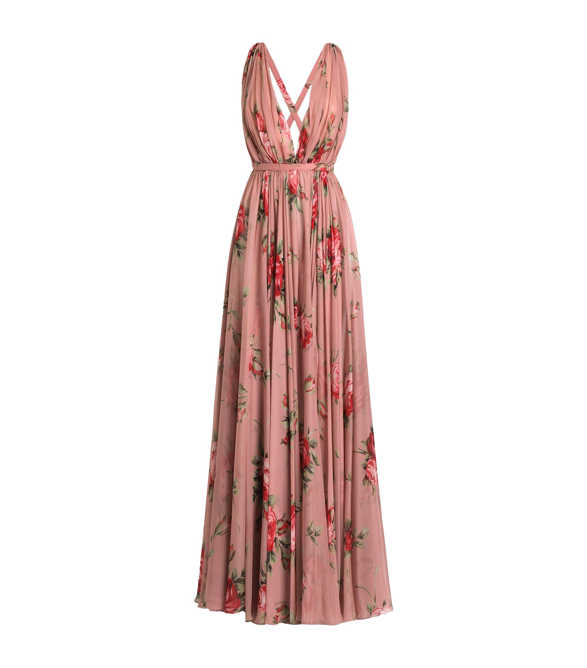 Dolce&Gabbana Silk Floral Print Maxi Dress by DOLCE&GABBANA