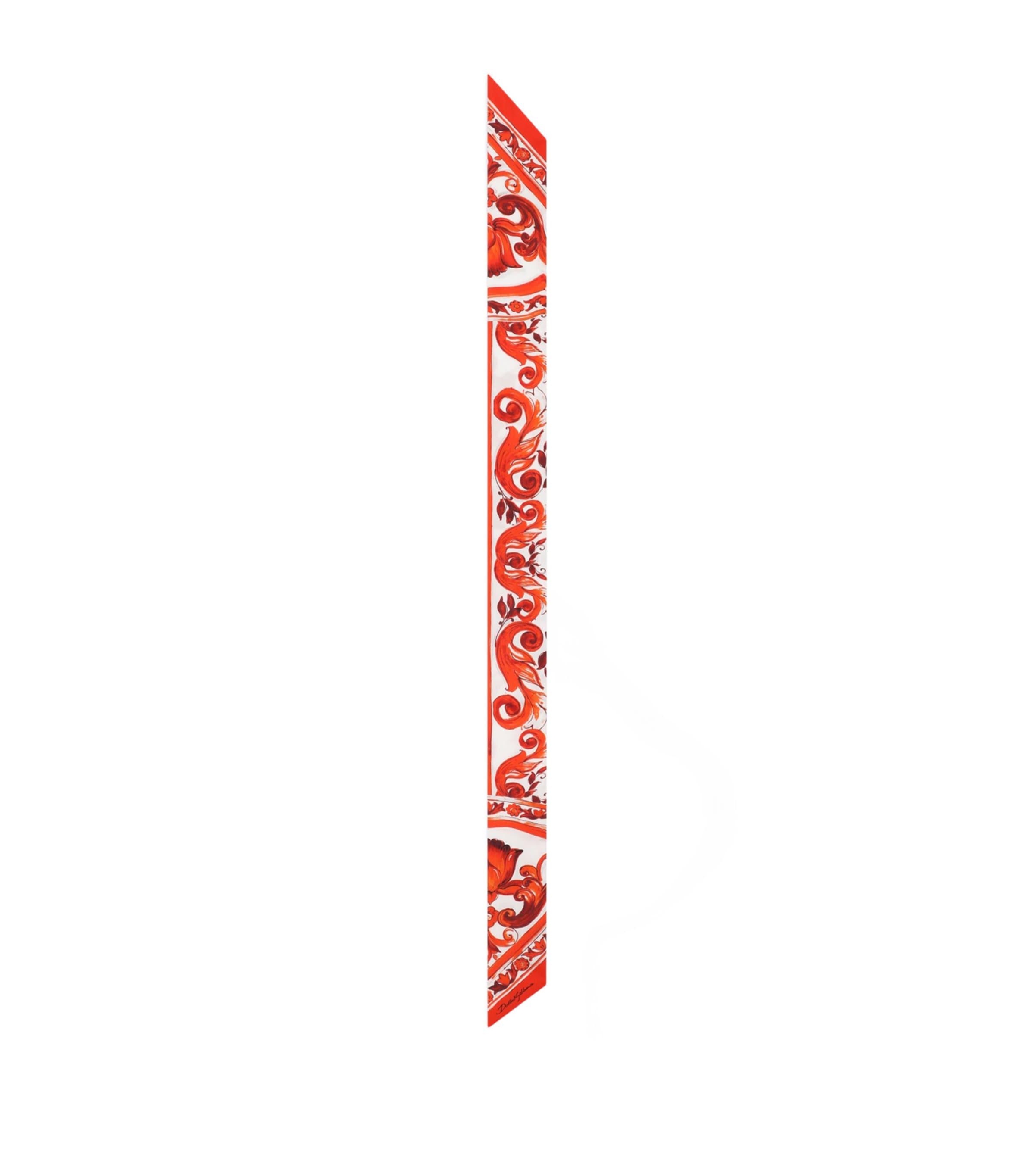 Dolce&Gabbana Silk Majolica Skinny Scarf by DOLCE&GABBANA