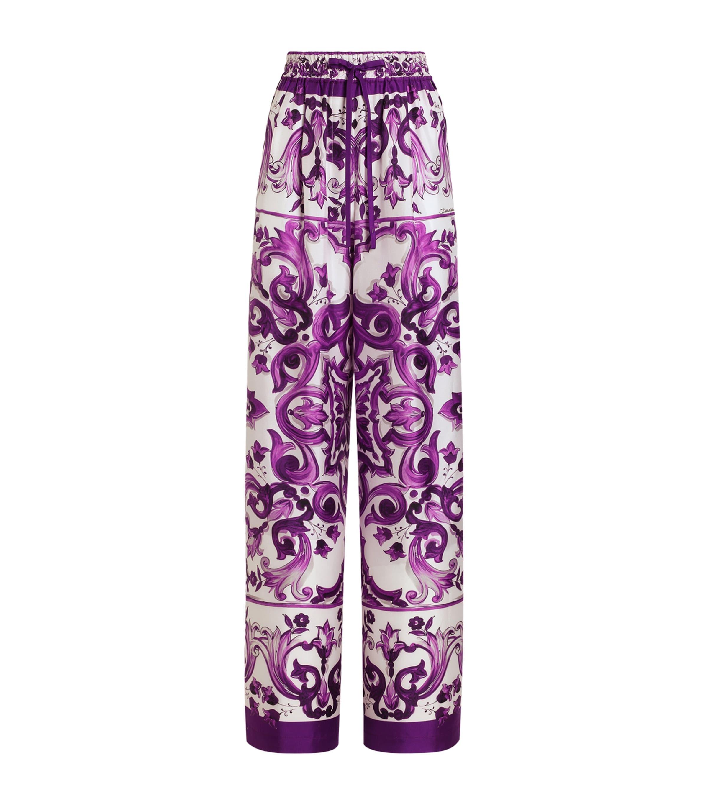 Dolce&Gabbana Silk Printed Trousers by DOLCE&GABBANA