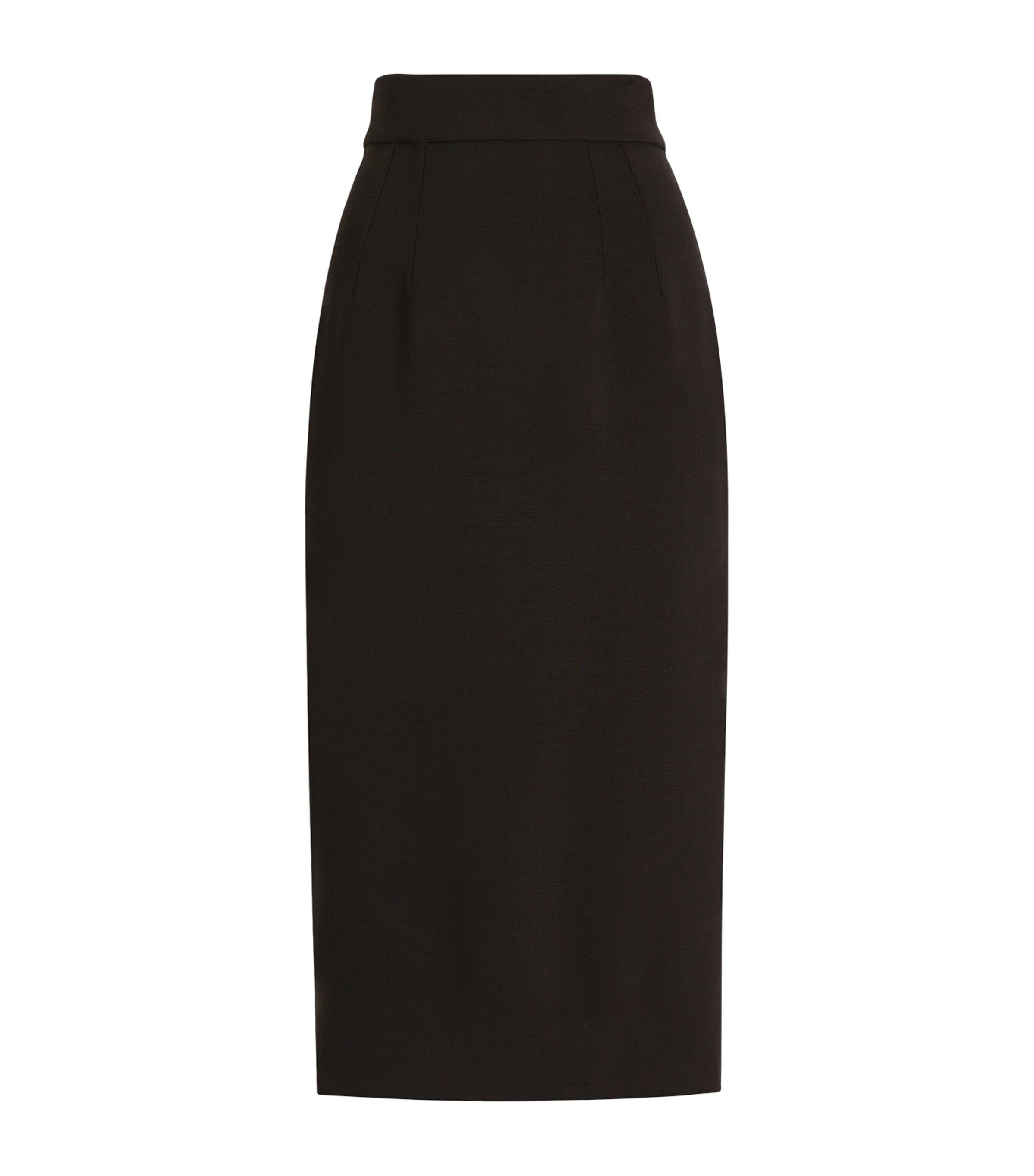 Dolce&Gabbana Stretch-Virgin Wool Midi Pencil Skirt by DOLCE&GABBANA