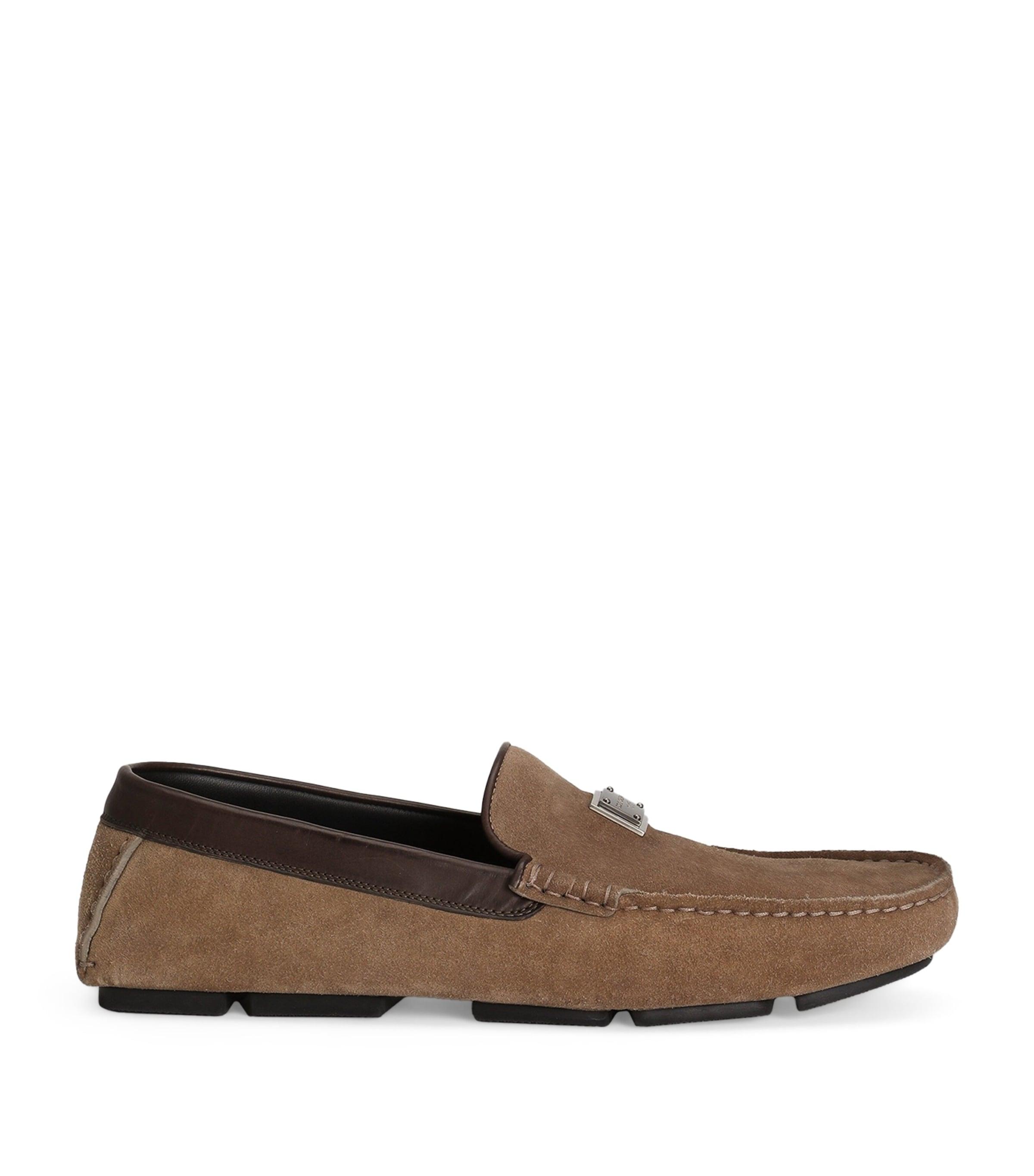 Dolce&Gabbana Suede Logo Driving Shoes by DOLCE&GABBANA