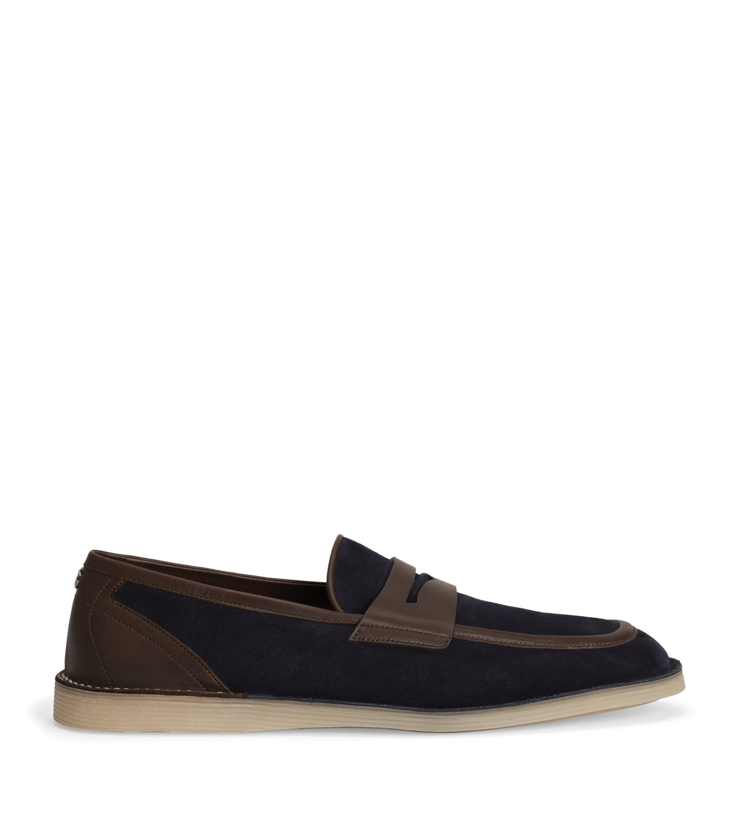 Dolce&Gabbana Suede and Leather Logo Loafers by DOLCE&GABBANA