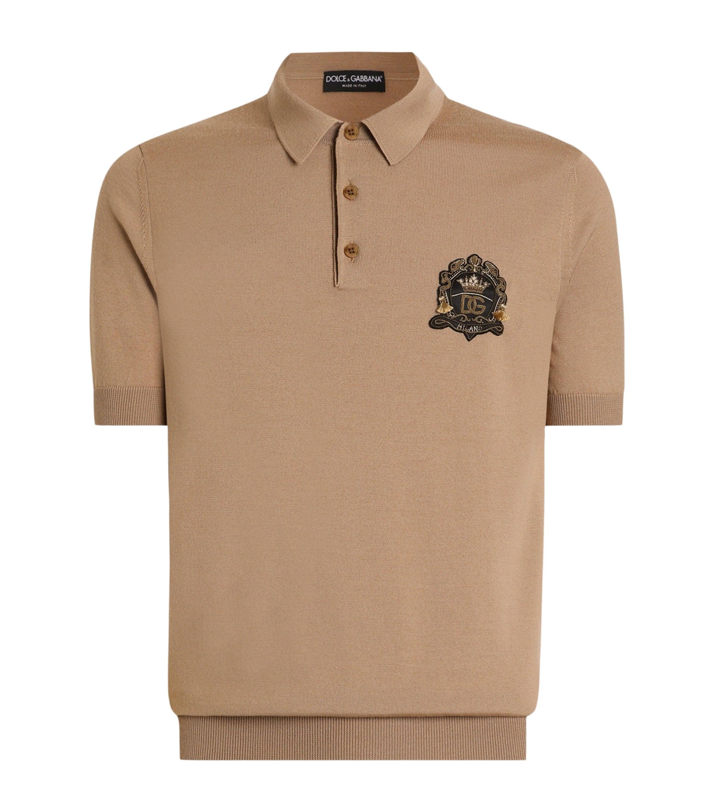 Dolce&Gabbana Virgin Wool Crest Polo Shirt by DOLCE&GABBANA