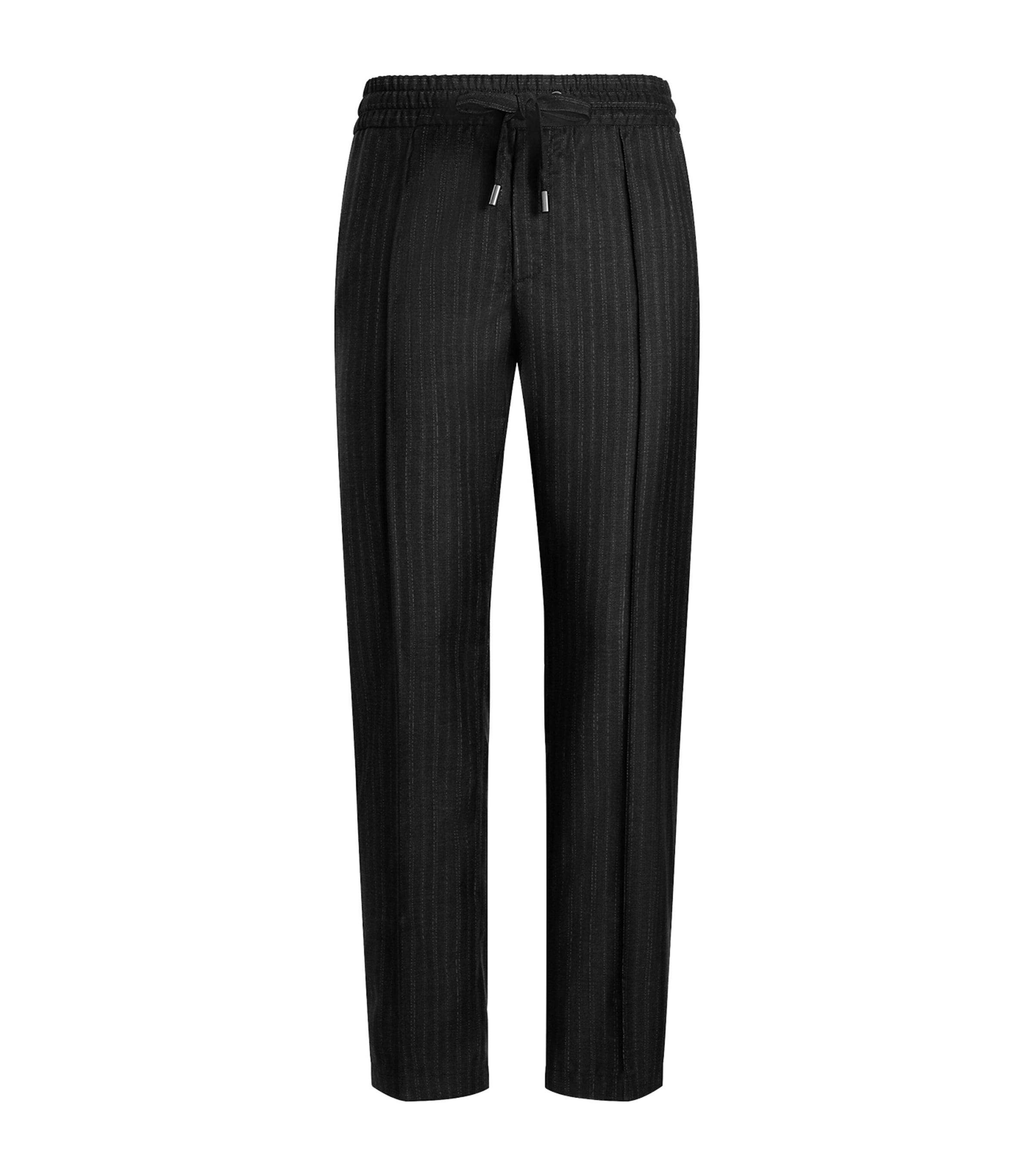 Dolce&Gabbana Virgin Wool Pinstripe Drawstring Trousers by DOLCE&GABBANA Dolce&Gabbana Virgin Wool Pinstripe Drawstring Trousers by DOLCE&GABBANA