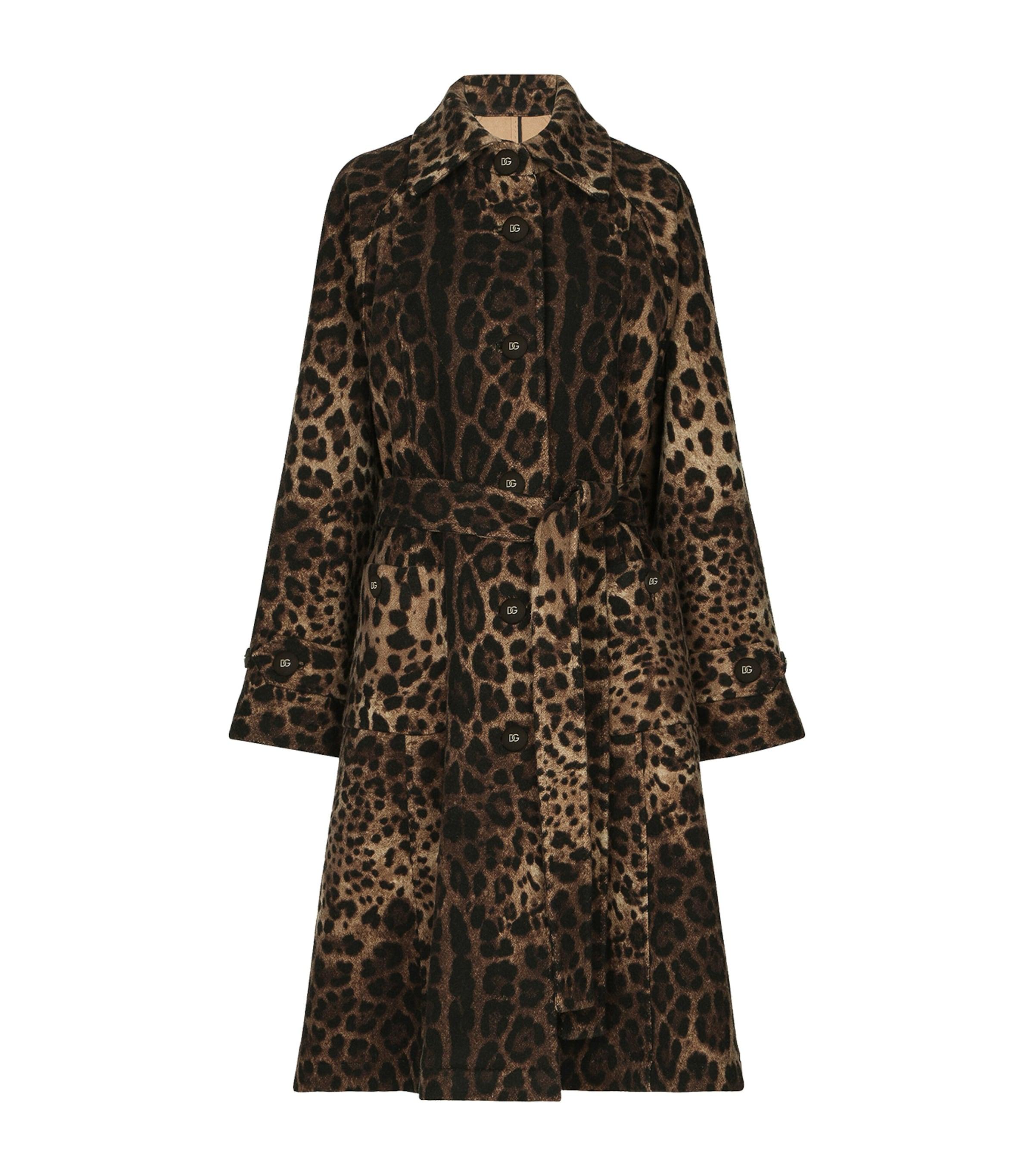 Dolce&Gabbana Wool-Silk Leopard Print Coat by DOLCE&GABBANA