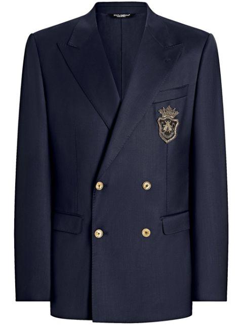 Double-breasted jacket with patch by DOLCE&GABBANA