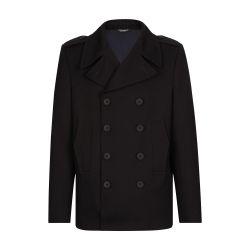 Double-breasted wool pea coat by DOLCE&GABBANA