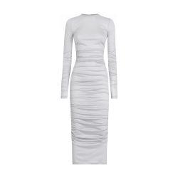 Draped wool jersey midi dress by DOLCE&GABBANA
