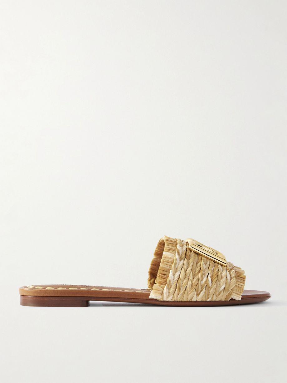 Embellished braided raffia sandals by DOLCE&GABBANA