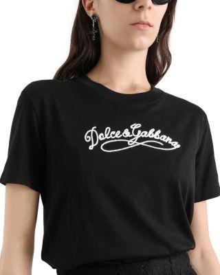 Embroidered Logo Jersey T Shirt by DOLCE&GABBANA