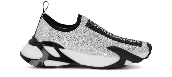 Fast sneakers with rhinestones by DOLCE&GABBANA