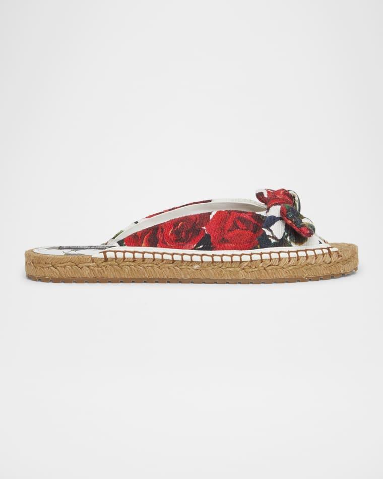 Floral Knot Flat Slide Espadrilles by DOLCE&GABBANA