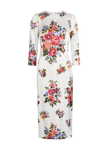Floral-print satin midi dress by DOLCE&GABBANA