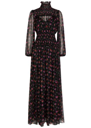Floral-print shirred silk maxi dress by DOLCE&GABBANA