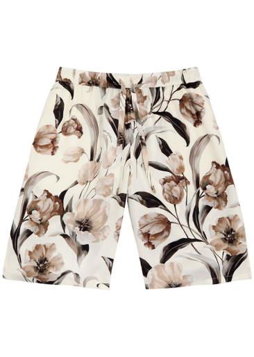 Floral-print silk-satin shorts by DOLCE&GABBANA