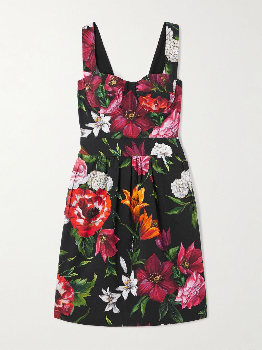 Floral-print woven mini dress by DOLCE&GABBANA