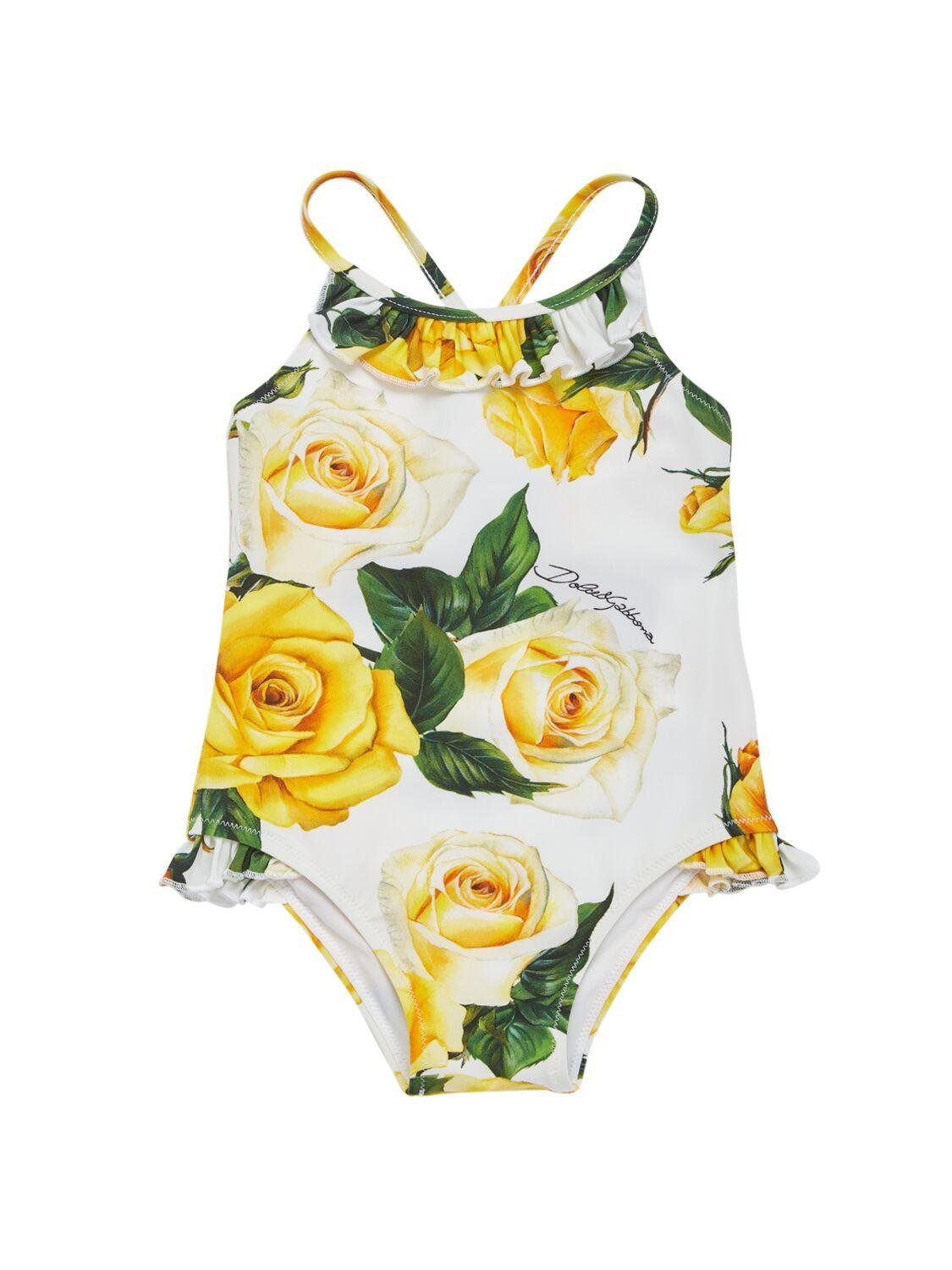 Flower Print Lycra Swimsuit by DOLCE&GABBANA