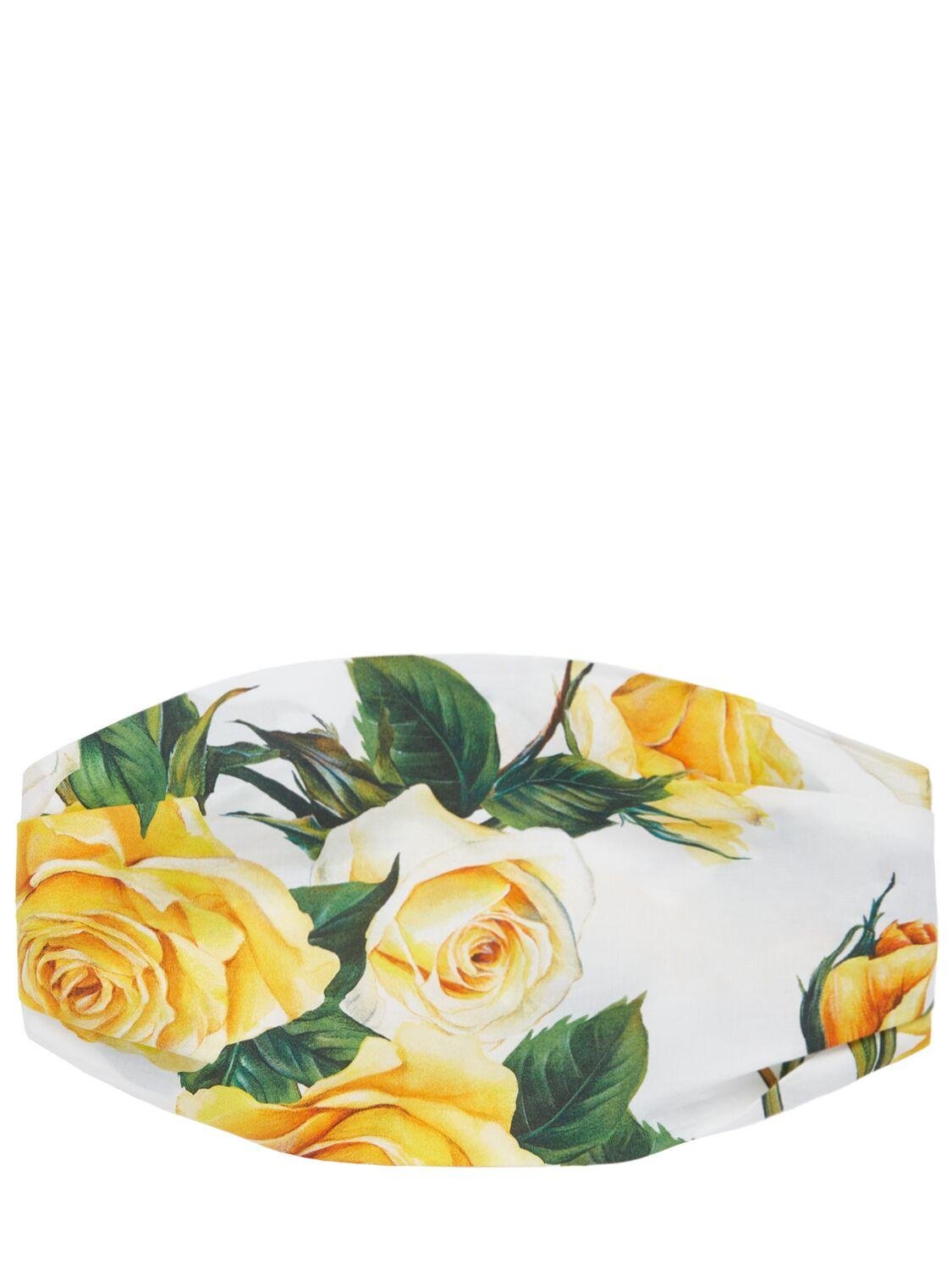 Flower Printed Cotton Headband by DOLCE&GABBANA