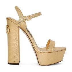 Foiled calfskin platform sandals by DOLCE&GABBANA