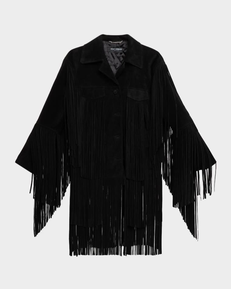 Fringe Suede Single-Breasted Jacket by DOLCE&GABBANA