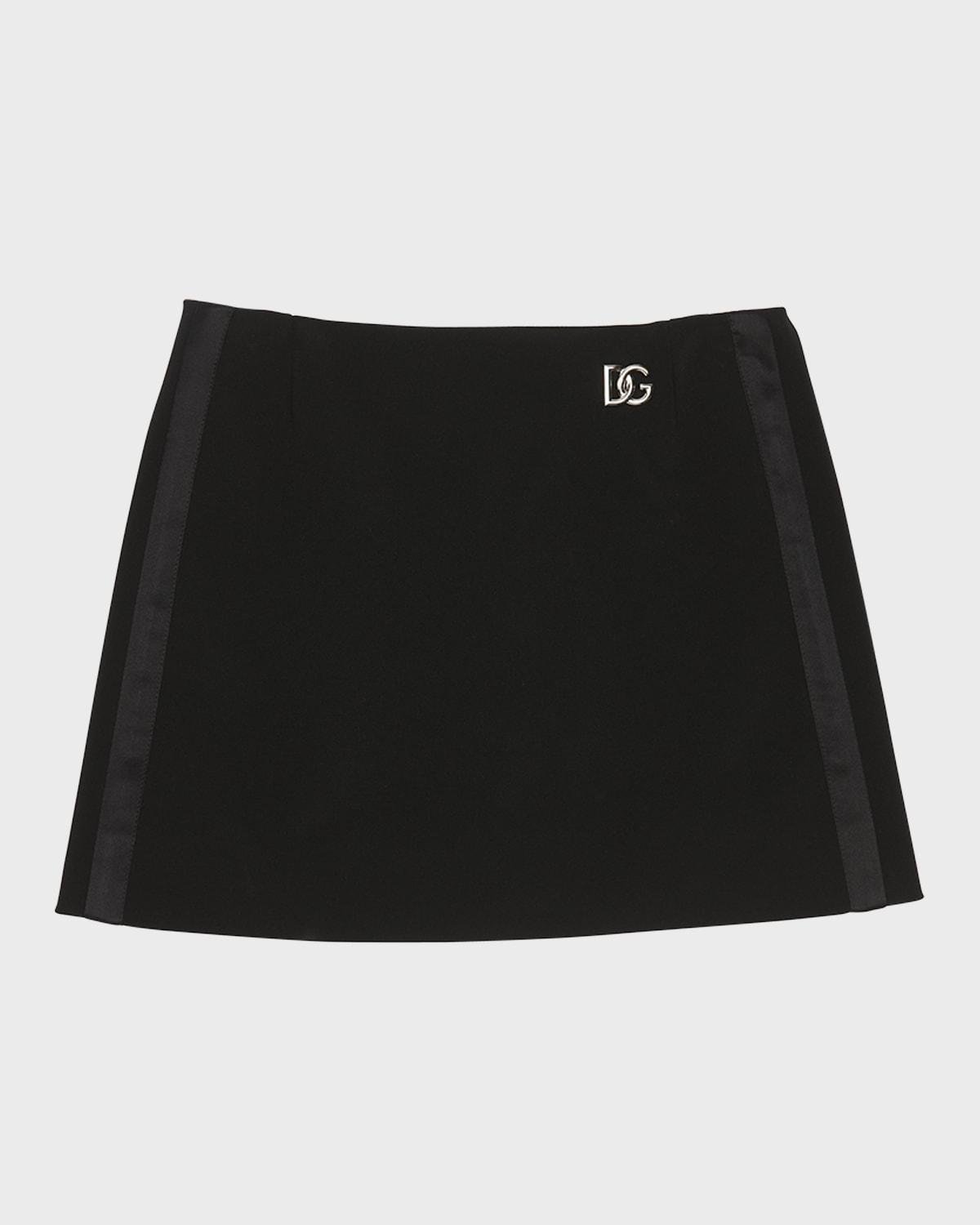 Girl's DG Emblem Mini Skirt by DOLCE&GABBANA